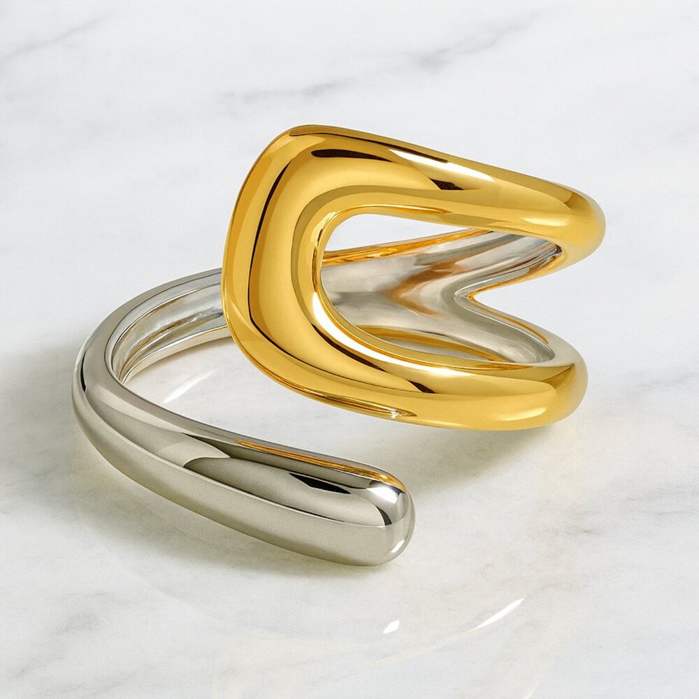 "Marlie" Mixed Metal Wrap Around Ring